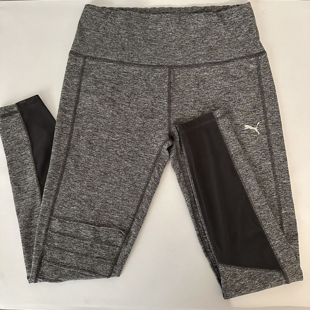 Puma Women’s Black & White Varigated Large Leggings Activewear Stretch Gym Yoga